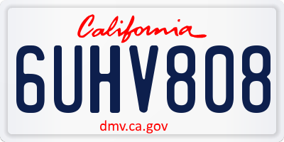 CA license plate 6UHV808