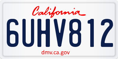 CA license plate 6UHV812
