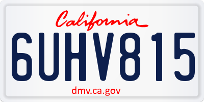 CA license plate 6UHV815