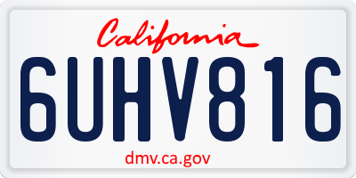 CA license plate 6UHV816