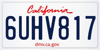 CA license plate 6UHV817