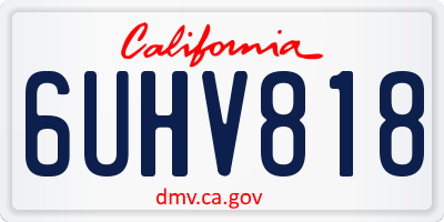 CA license plate 6UHV818