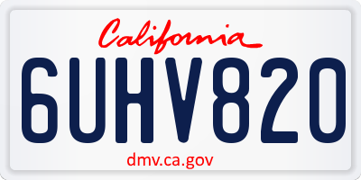 CA license plate 6UHV820