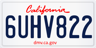 CA license plate 6UHV822