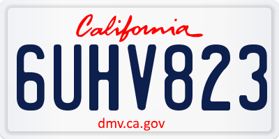 CA license plate 6UHV823