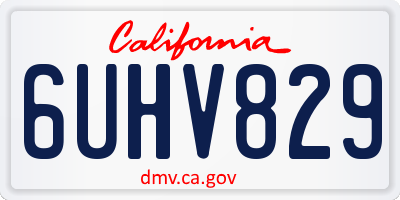 CA license plate 6UHV829