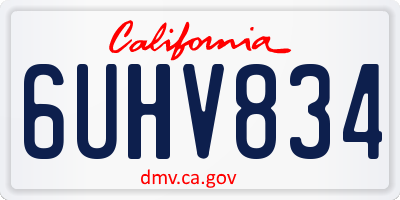 CA license plate 6UHV834