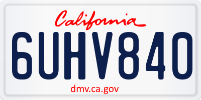 CA license plate 6UHV840