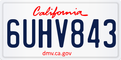 CA license plate 6UHV843
