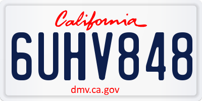 CA license plate 6UHV848