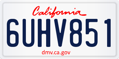 CA license plate 6UHV851