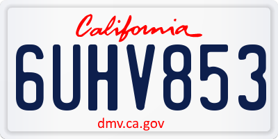 CA license plate 6UHV853