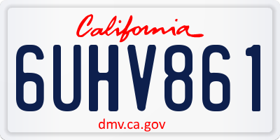 CA license plate 6UHV861