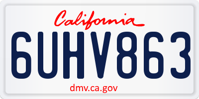 CA license plate 6UHV863
