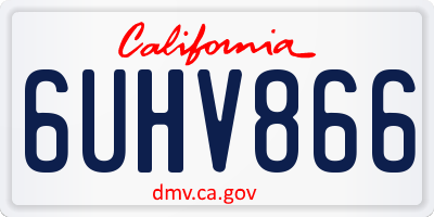 CA license plate 6UHV866