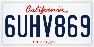 CA license plate 6UHV869