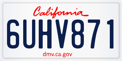 CA license plate 6UHV871
