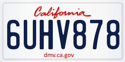 CA license plate 6UHV878