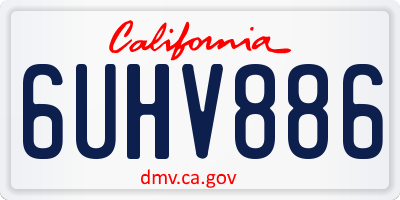 CA license plate 6UHV886