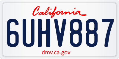 CA license plate 6UHV887