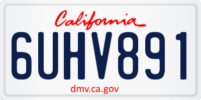 CA license plate 6UHV891