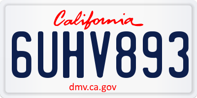 CA license plate 6UHV893