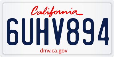 CA license plate 6UHV894