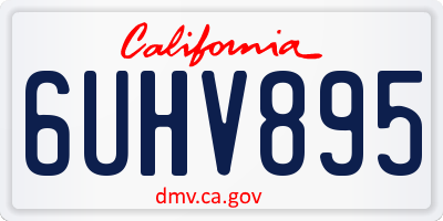 CA license plate 6UHV895