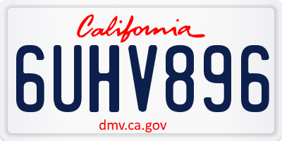 CA license plate 6UHV896