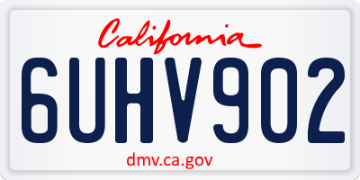 CA license plate 6UHV902