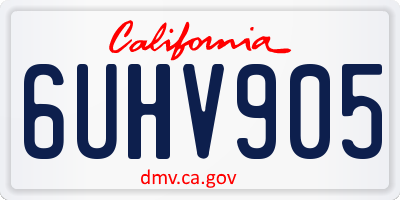 CA license plate 6UHV905