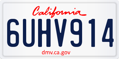 CA license plate 6UHV914