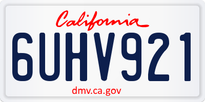 CA license plate 6UHV921