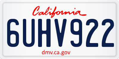 CA license plate 6UHV922