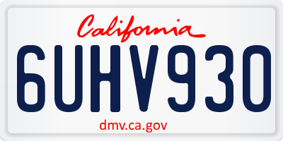 CA license plate 6UHV930