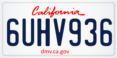 CA license plate 6UHV936