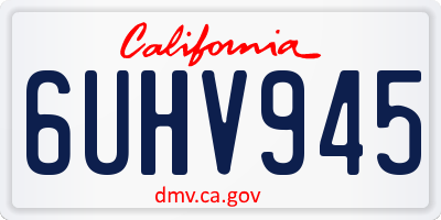 CA license plate 6UHV945