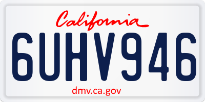 CA license plate 6UHV946