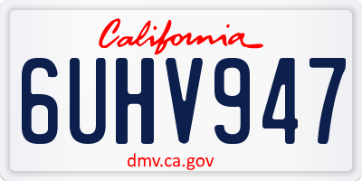 CA license plate 6UHV947