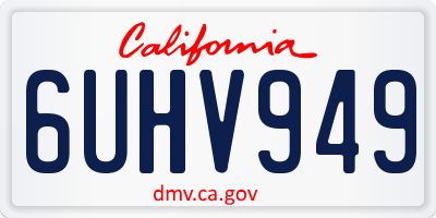 CA license plate 6UHV949