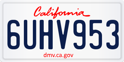 CA license plate 6UHV953