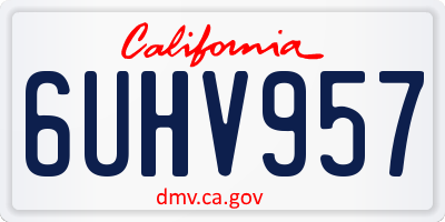 CA license plate 6UHV957