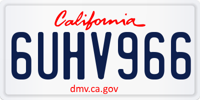 CA license plate 6UHV966