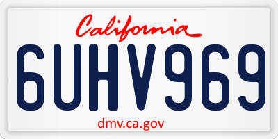 CA license plate 6UHV969