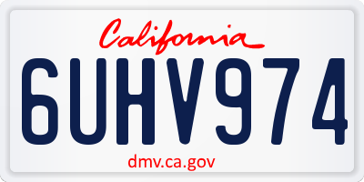 CA license plate 6UHV974