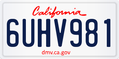 CA license plate 6UHV981