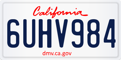 CA license plate 6UHV984
