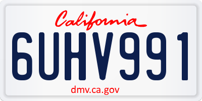 CA license plate 6UHV991
