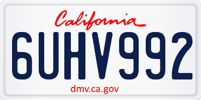 CA license plate 6UHV992