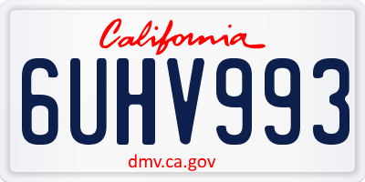 CA license plate 6UHV993